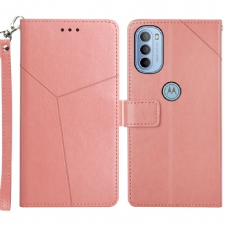 Capa Flip Para Moto G51 5G Estilo Couro Geo Y Design