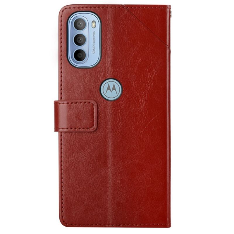 Capa Flip Para Moto G51 5G Estilo Couro Geo Y Design