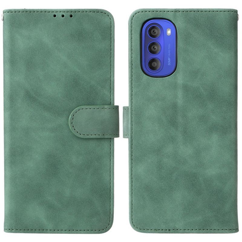 Capa Flip Para Moto G51 5G Toque De Pele Vintage