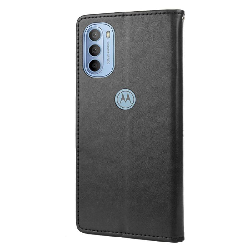 Capa Folio Para Moto G51 5G De Cordão Borboletas Esplêndidas