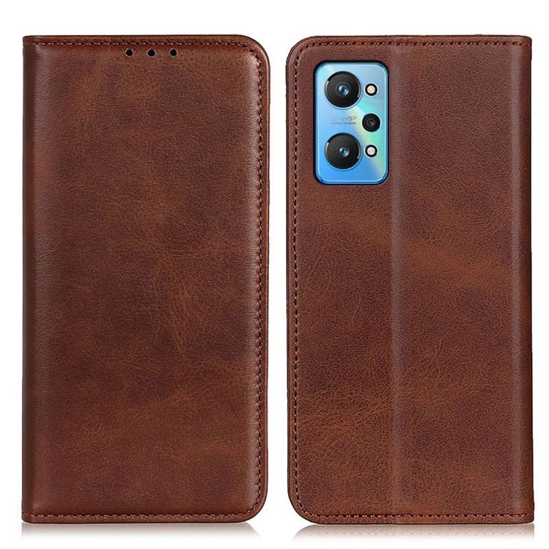 Capa De Celular Para Realme GT Neo 3T / Neo 2 Flip Couro Rachado Elegância