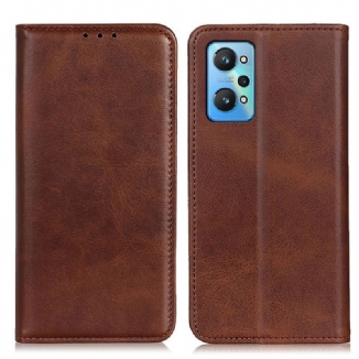 Capa De Celular Para Realme GT Neo 3T / Neo 2 Flip Couro Rachado Elegância