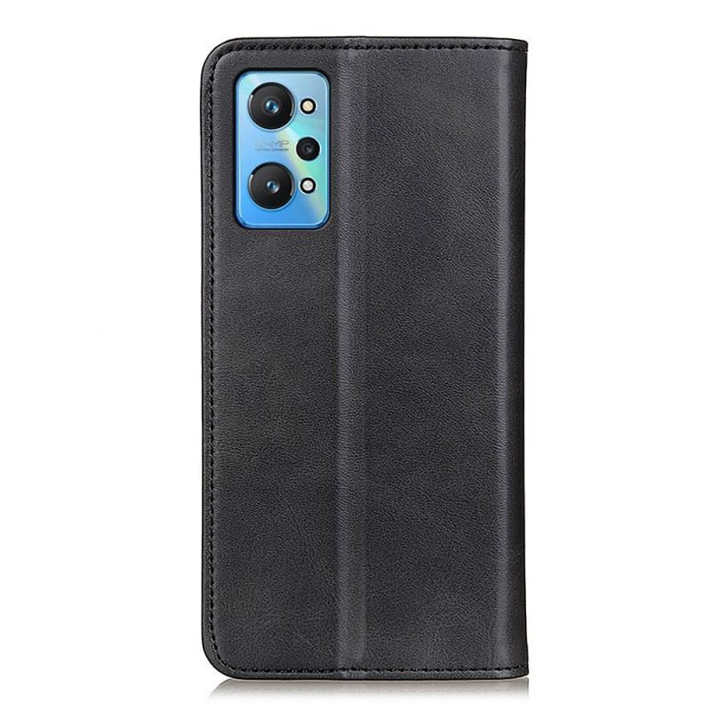 Capa De Celular Para Realme GT Neo 3T / Neo 2 Flip Couro Rachado Elegância