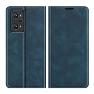 Capa De Celular Para Realme GT Neo 3T / Neo 2 Flip Efeito Couro Macio Seda