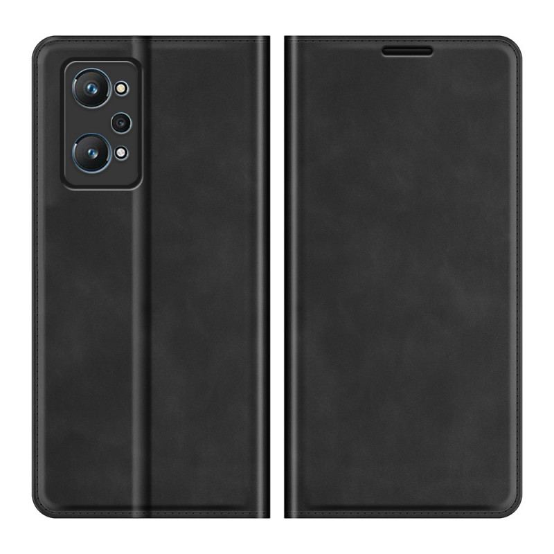 Capa De Celular Para Realme GT Neo 3T / Neo 2 Flip Efeito Couro Macio Seda