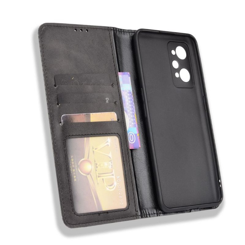 Capa De Celular Para Realme GT Neo 3T / Neo 2 Flip Efeito Couro Vintage Estilizado