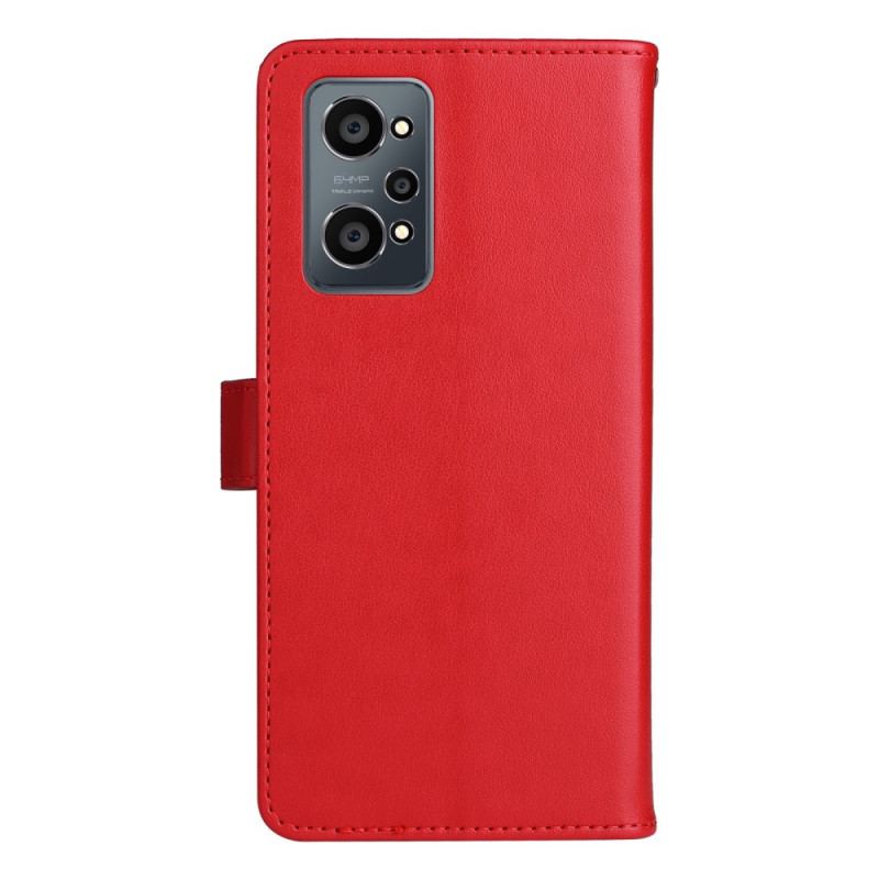 Capa De Couro Para Realme GT Neo 3T / Neo 2 De Cordão Gato E Abelha Com Cordão