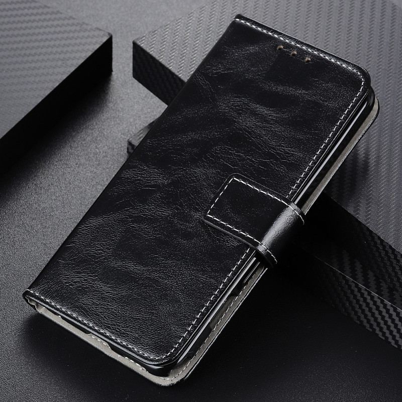 Capa De Couro Para Realme GT Neo 3T / Neo 2 Costuras Brilhantes E Expostas