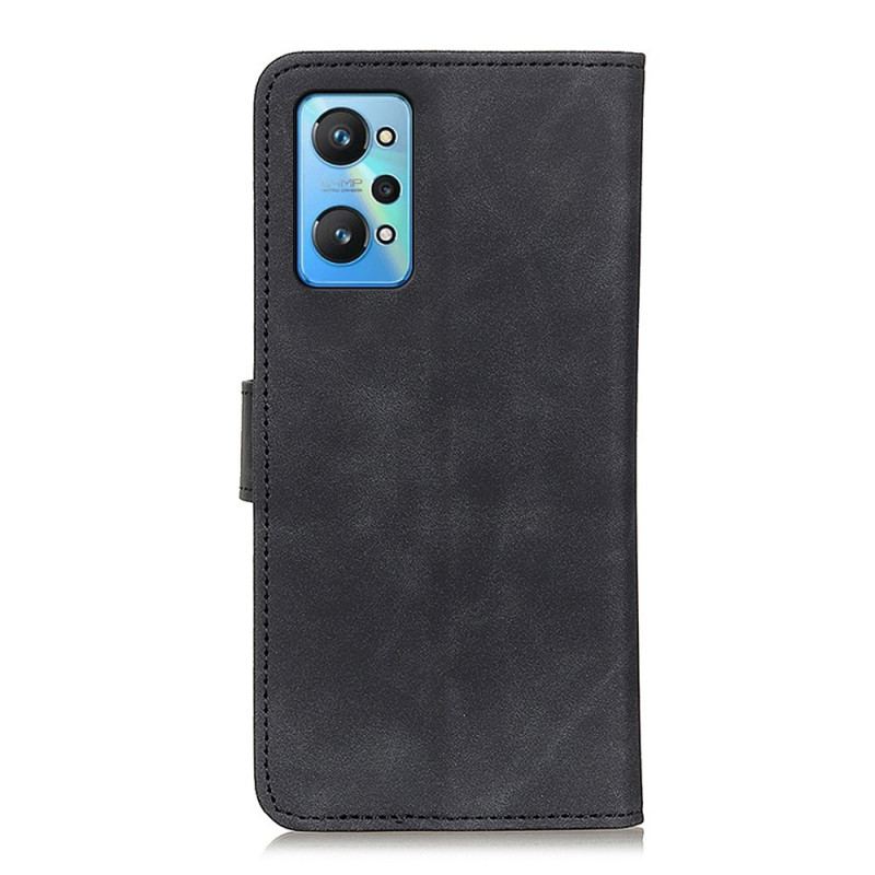 Capa De Couro Para Realme GT Neo 3T / Neo 2 Efeito Couro Fosco Vintage Khazneh