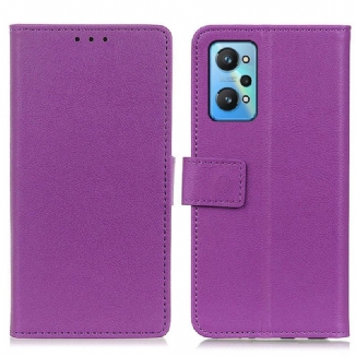 Capa De Couro Para Realme GT Neo 3T / Neo 2 Couro Sintético De Lichia Premium