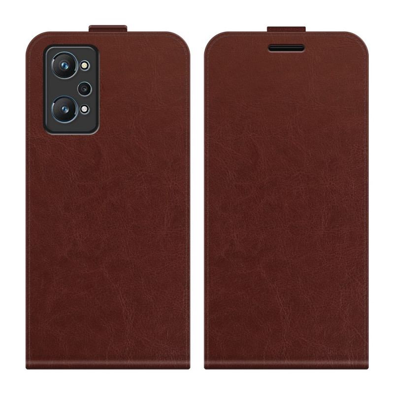 Capa Flip Para Realme GT Neo 3T / Neo 2 De Couro Aba Vertical Efeito Couro