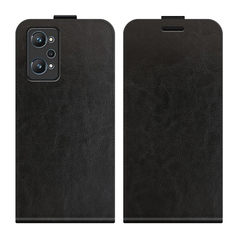 Capa Flip Para Realme GT Neo 3T / Neo 2 De Couro Aba Vertical Efeito Couro