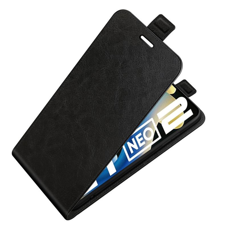 Capa Flip Para Realme GT Neo 3T / Neo 2 De Couro Aba Vertical Efeito Couro