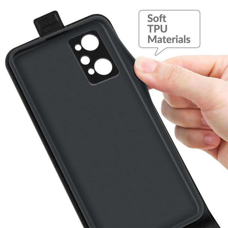 Capa Flip Para Realme GT Neo 3T / Neo 2 De Couro Aba Vertical Efeito Couro