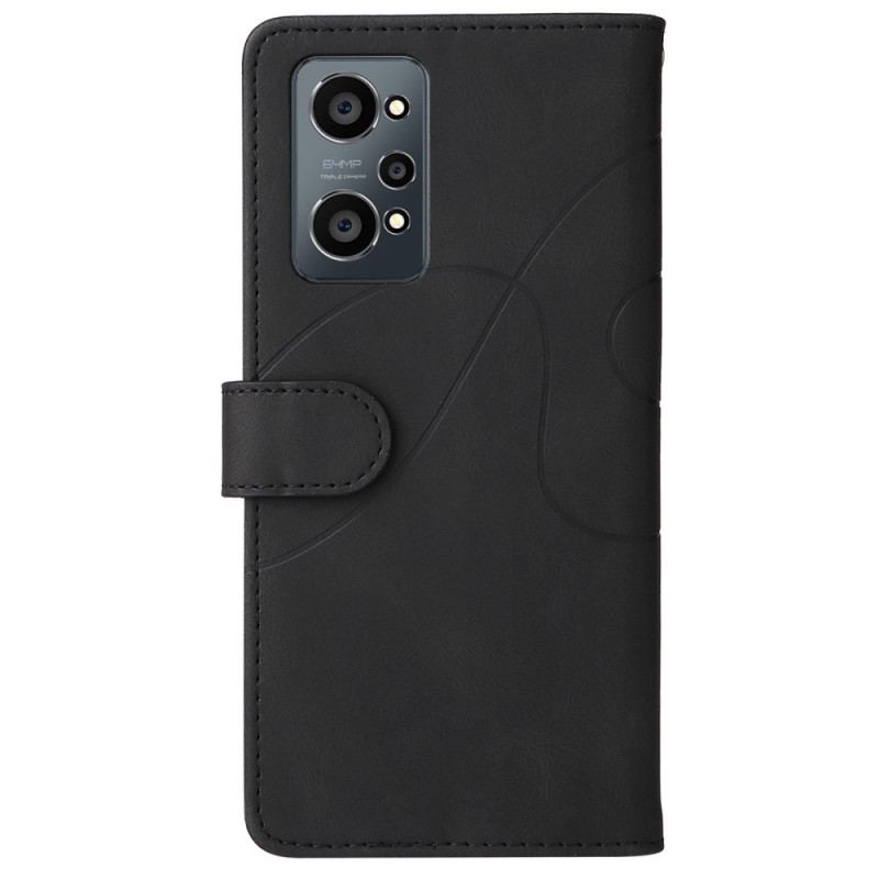 Capa Flip Para Realme GT Neo 3T / Neo 2 Couro Sintético De Assinatura De Dois Tons