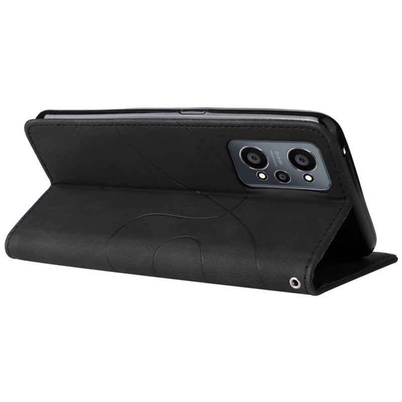 Capa Flip Para Realme GT Neo 3T / Neo 2 Couro Sintético De Assinatura De Dois Tons