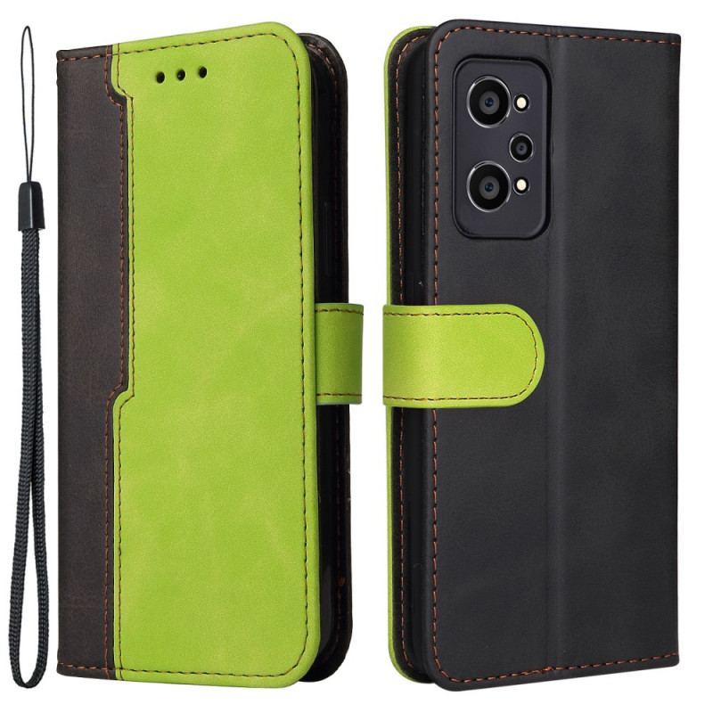 Capa Flip Para Realme GT Neo 3T / Neo 2 Dois Tons