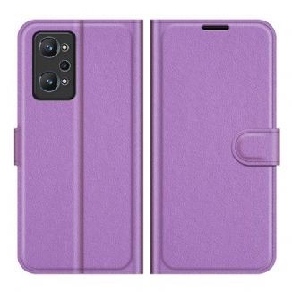 Capa Flip Para Realme GT Neo 3T / Neo 2 Efeito Lichia Clássico