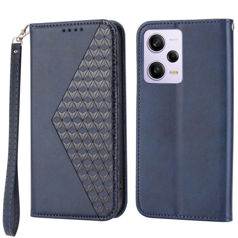 Capa De Celular Para Xiaomi Redmi Note 12 Pro Flip Estilo Couro Padrão 3d