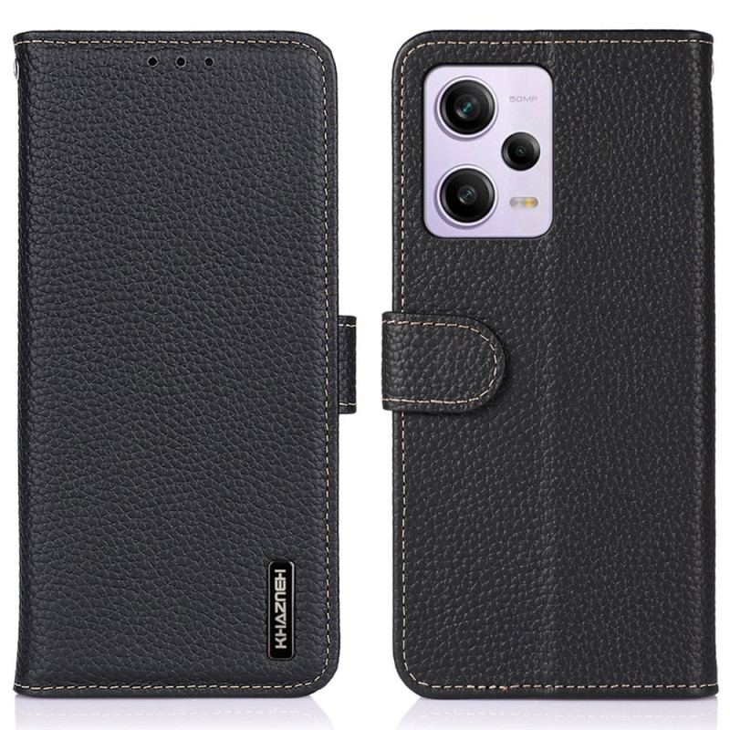 Capa De Couro Para Xiaomi Redmi Note 12 Pro Khazneh Lichia Couro