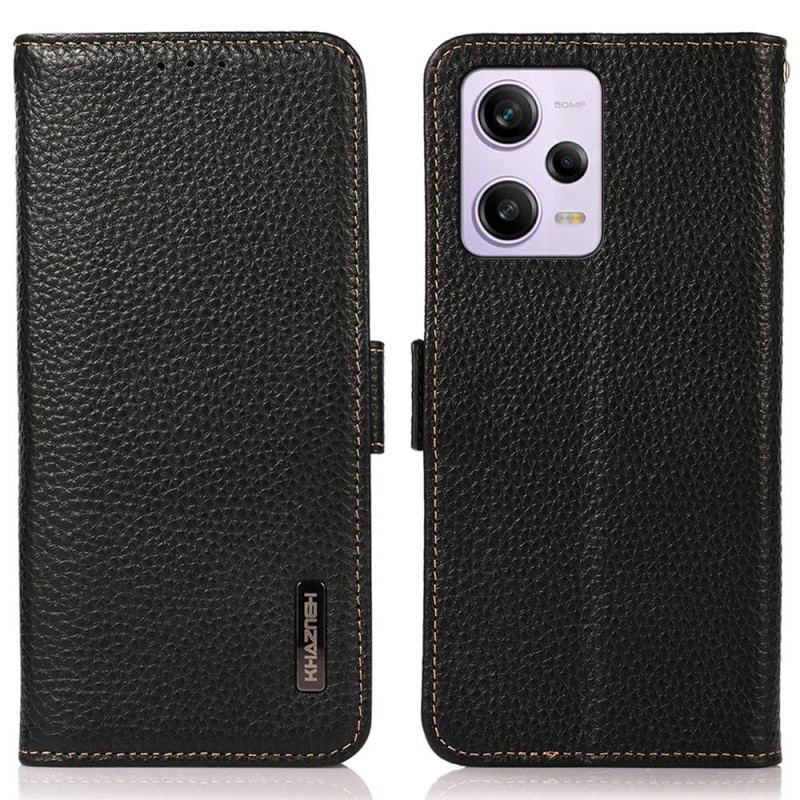 Capa De Couro Para Xiaomi Redmi Note 12 Pro Couro De Lichia Khazneh Rfid