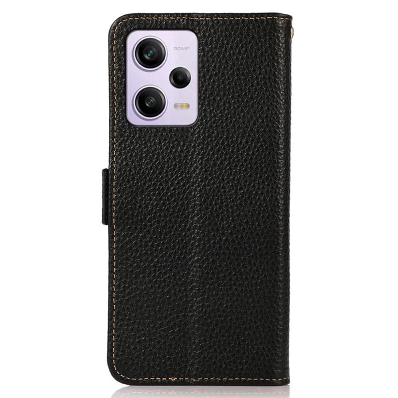 Capa De Couro Para Xiaomi Redmi Note 12 Pro Couro De Lichia Khazneh Rfid