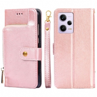 Capa De Couro Para Xiaomi Redmi Note 12 Pro Porta-moedas Com Zíper