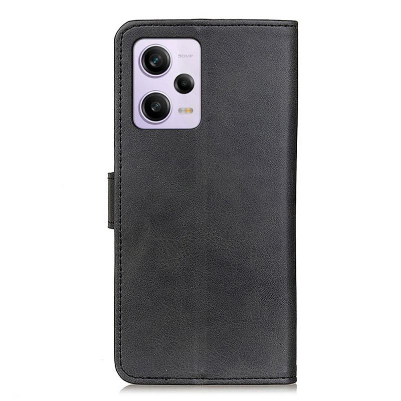 Capa Em Pele Para Xiaomi Redmi Note 12 Pro Couro Sintético Fosco