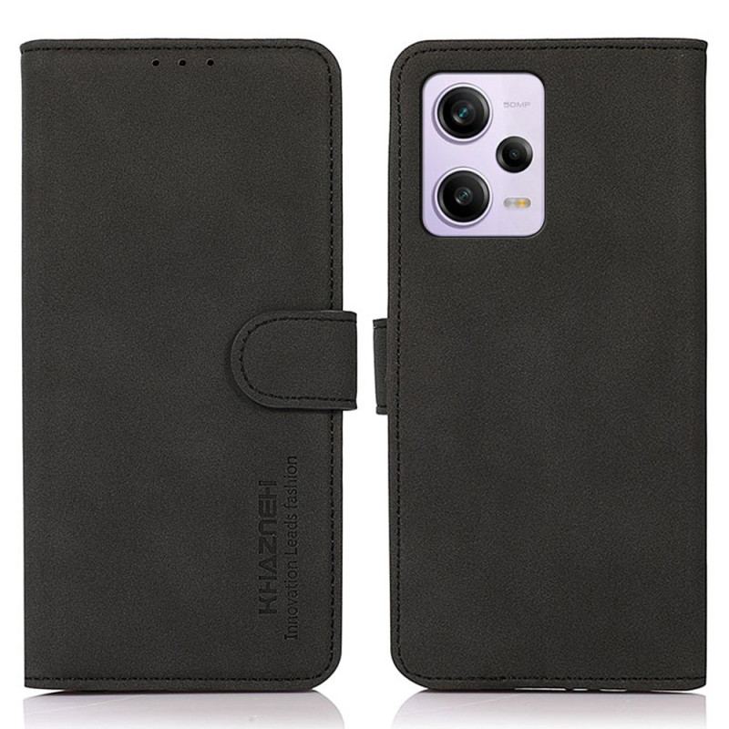 Capa Em Pele Para Xiaomi Redmi Note 12 Pro Khazneh Moda Efeito Couro