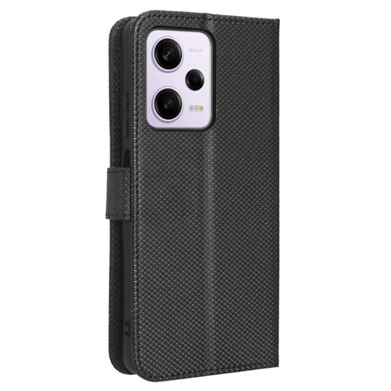 Capa Flip Para Xiaomi Redmi Note 12 Pro De Cordão Couro Falso Estiloso Com Tiras