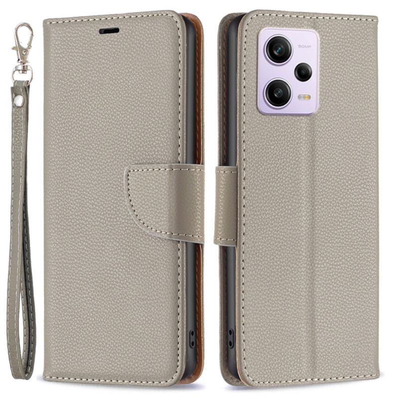 Capa Flip Para Xiaomi Redmi Note 12 Pro De Cordão Fecho Alça Oblíqua