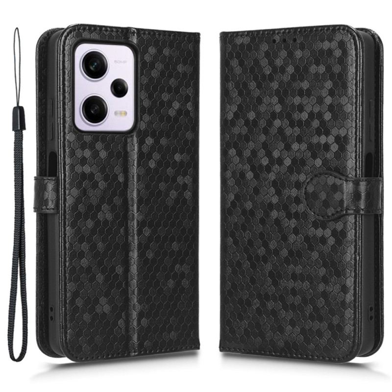 Capa Flip Para Xiaomi Redmi Note 12 Pro De Cordão Padrão 3d Strappy