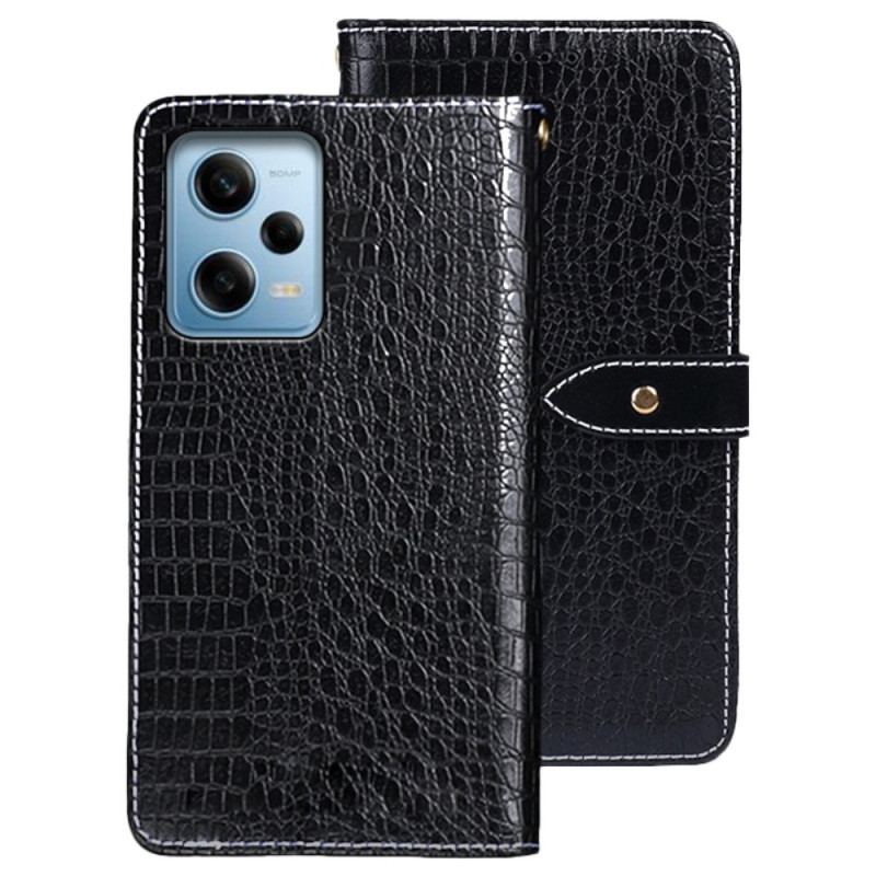 Capa Flip Para Xiaomi Redmi Note 12 Pro Crocodilo Idewei