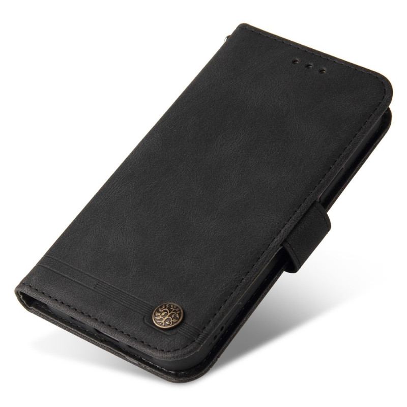 Capa Flip Para Xiaomi Redmi Note 12 Pro Estilo De Couro Com Rebite Decorativo