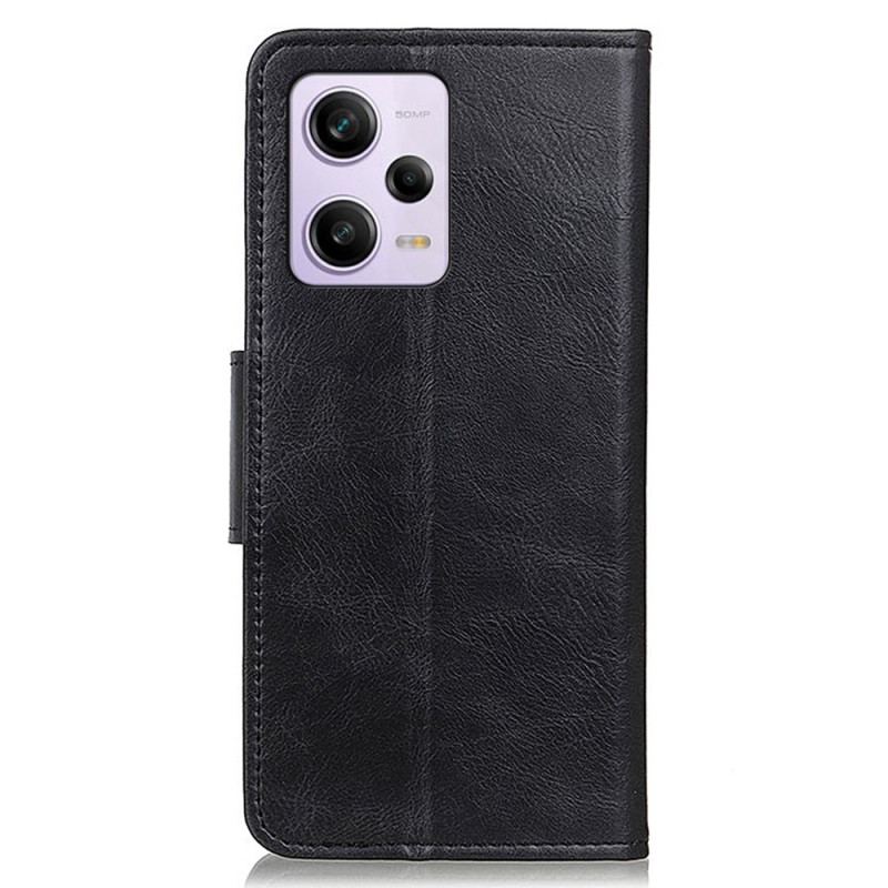 Capa Flip Para Xiaomi Redmi Note 12 Pro Fecho De Couro Estilo Reversível