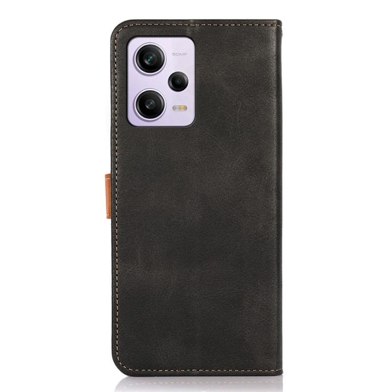 Capa Flip Para Xiaomi Redmi Note 12 Pro Fecho Dourado Bicolor Khazneh