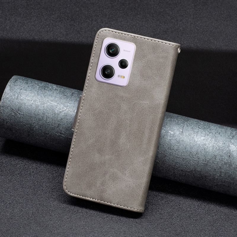 Capa Flip Para Xiaomi Redmi Note 12 Pro Fecho Oblíquo