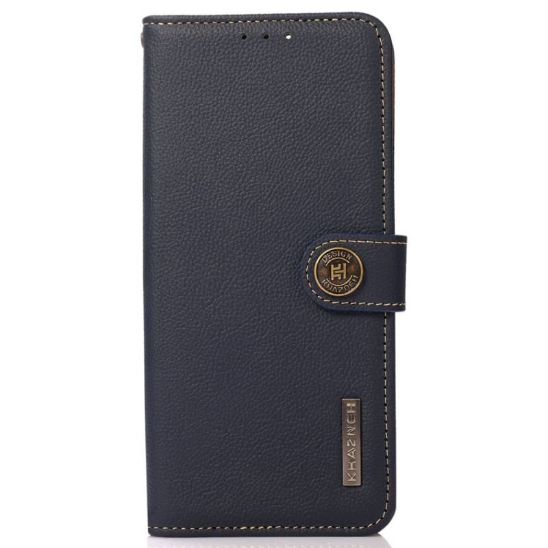 Capa Flip Para Xiaomi Redmi Note 12 Pro Khazneh Rfid Couro Genuíno