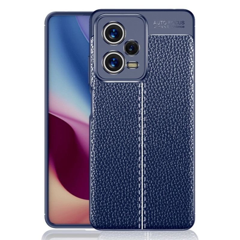 Capa Para Xiaomi Redmi Note 12 Pro Linha Dupla Efeito Couro Litchi