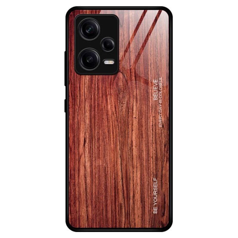 Capa Para Xiaomi Redmi Note 12 Pro Vidro Temperado Com Design De Madeira