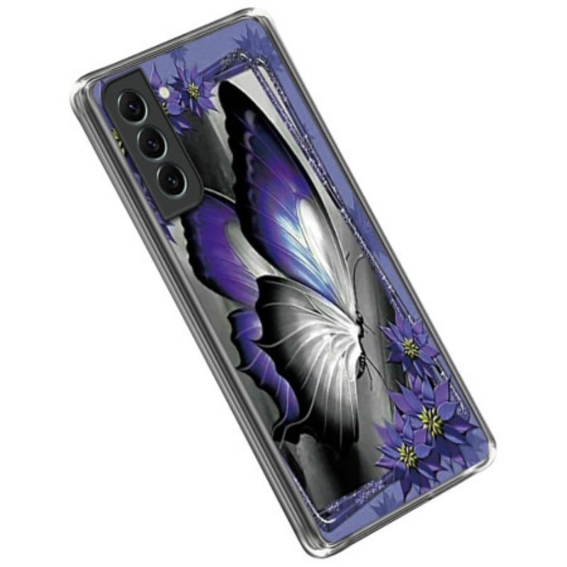 Capa De Celular Para Samsung Galaxy S23 5G Borboleta Roxa