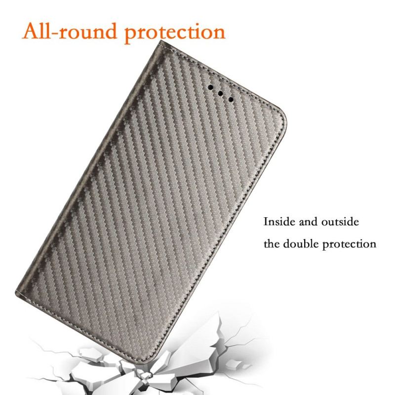 Capa De Celular Para Samsung Galaxy S23 5G De Cordão Flip Estilo Strappy Fibra De Carbono