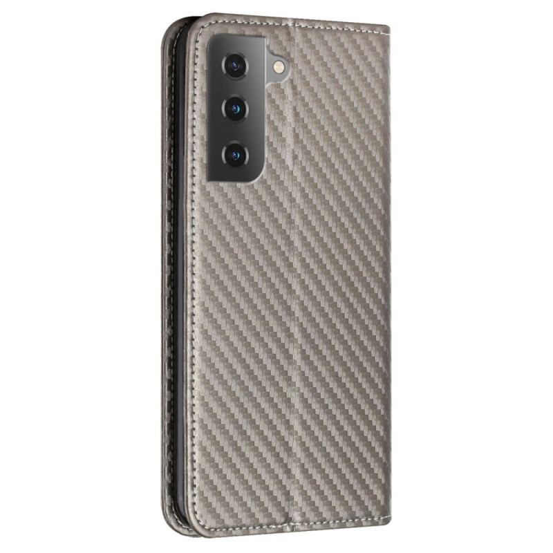 Capa De Celular Para Samsung Galaxy S23 5G De Cordão Flip Estilo Strappy Fibra De Carbono