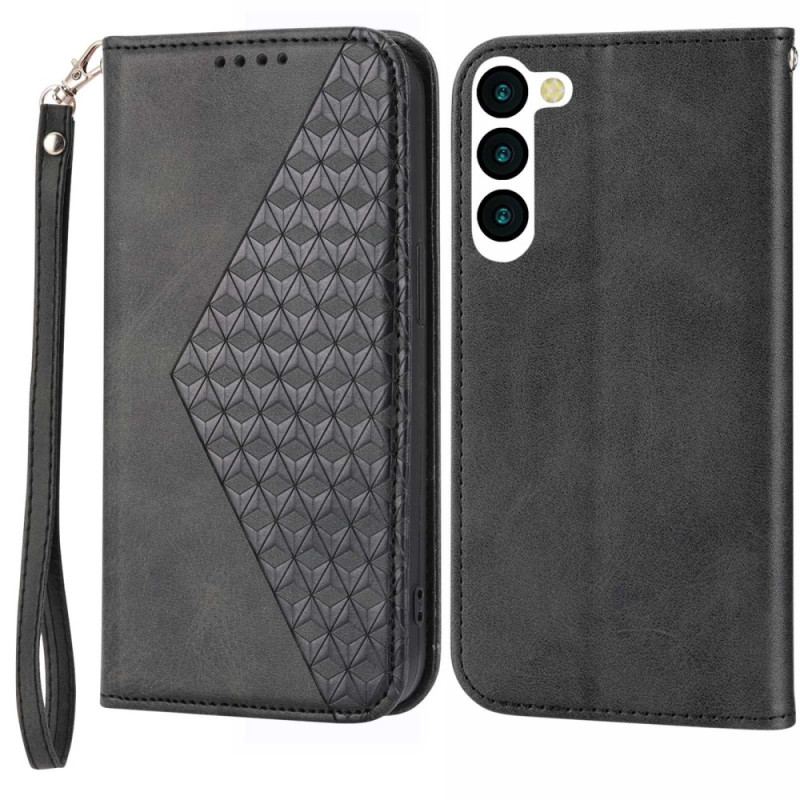 Capa De Celular Para Samsung Galaxy S23 5G De Cordão Flip Padrão 3d Strappy