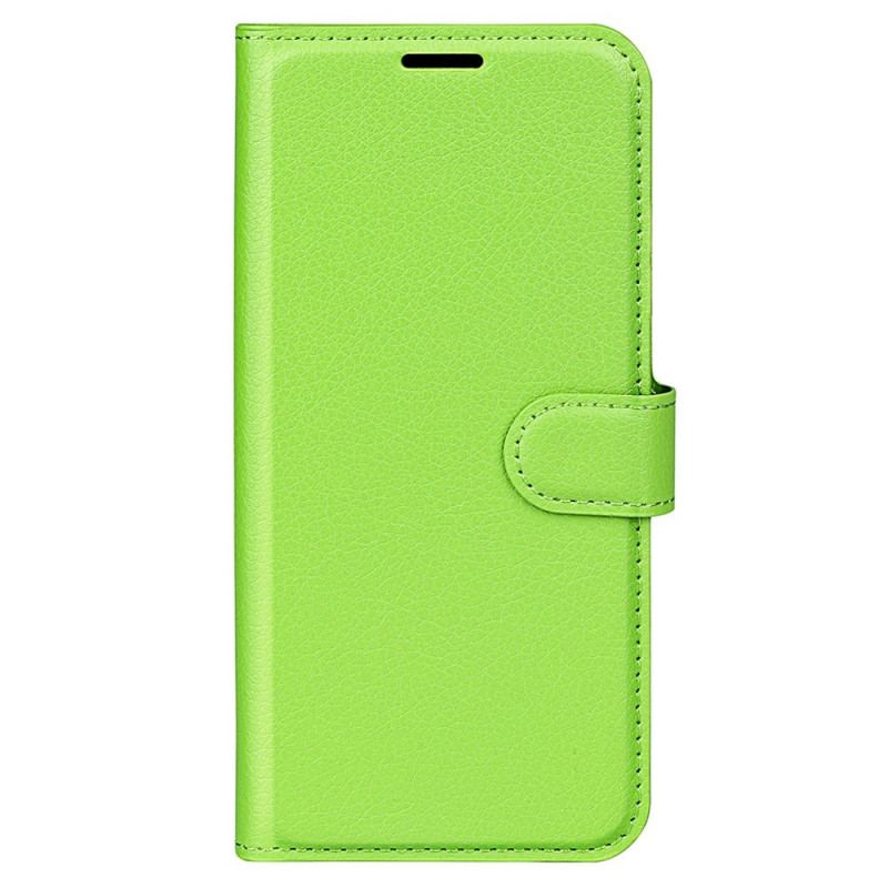 Capa De Couro Para Samsung Galaxy S23 5G Clássico Efeito Couro Lichia