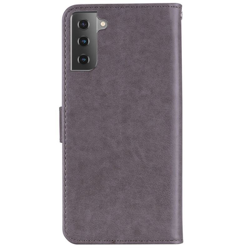 Capa De Couro Para Samsung Galaxy S23 5G Coruja Mandala E Charme