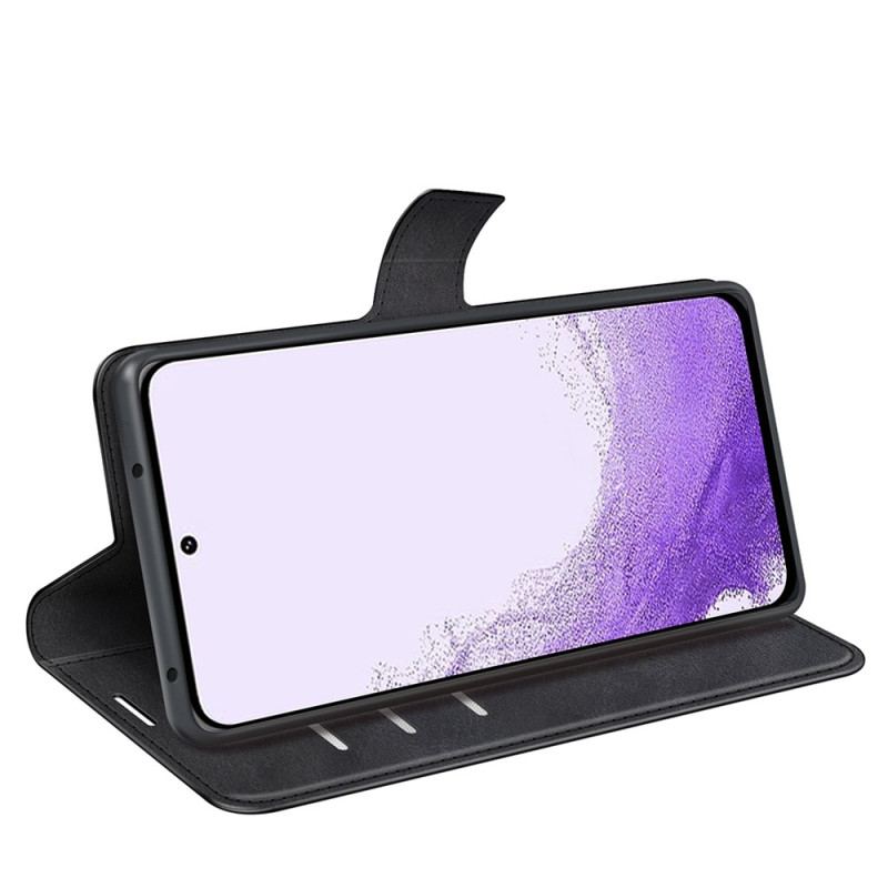 Capa De Couro Para Samsung Galaxy S23 5G Estilo Cor De Couro