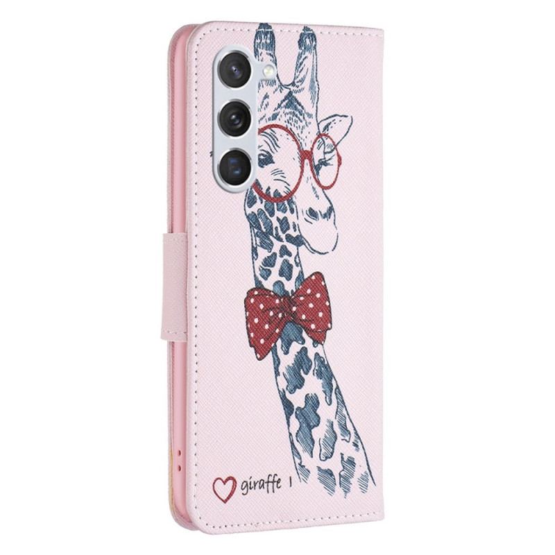 Capa De Couro Para Samsung Galaxy S23 5G Girafa Inteligente