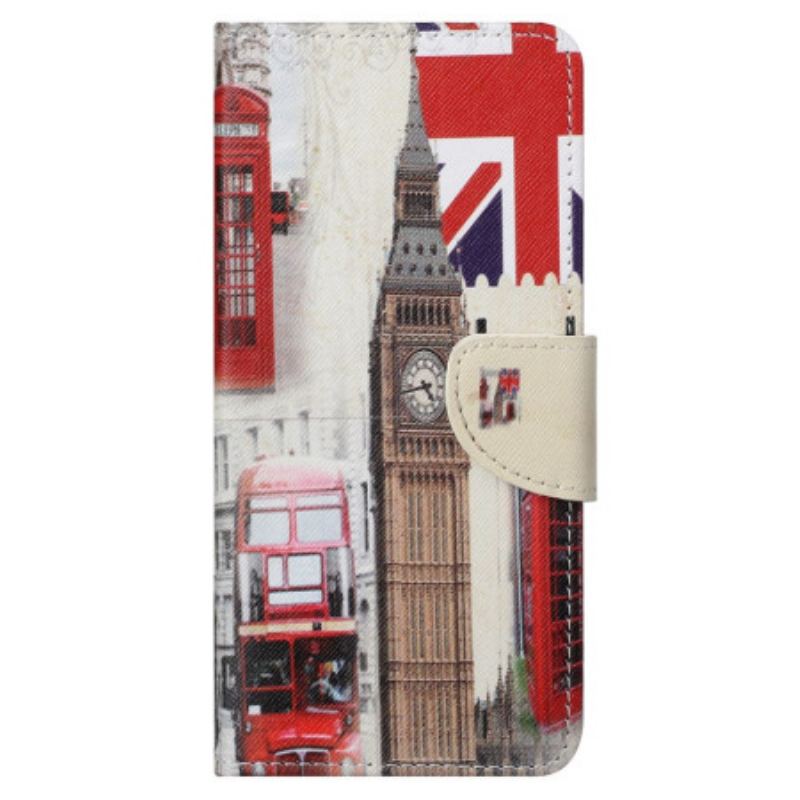 Capa De Couro Para Samsung Galaxy S23 5G Londres