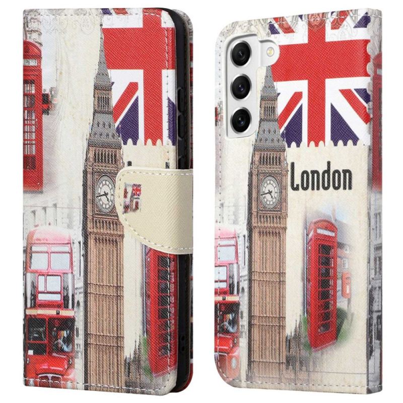 Capa De Couro Para Samsung Galaxy S23 5G Londres